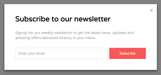 Simple Subscribe Newsletter Modal